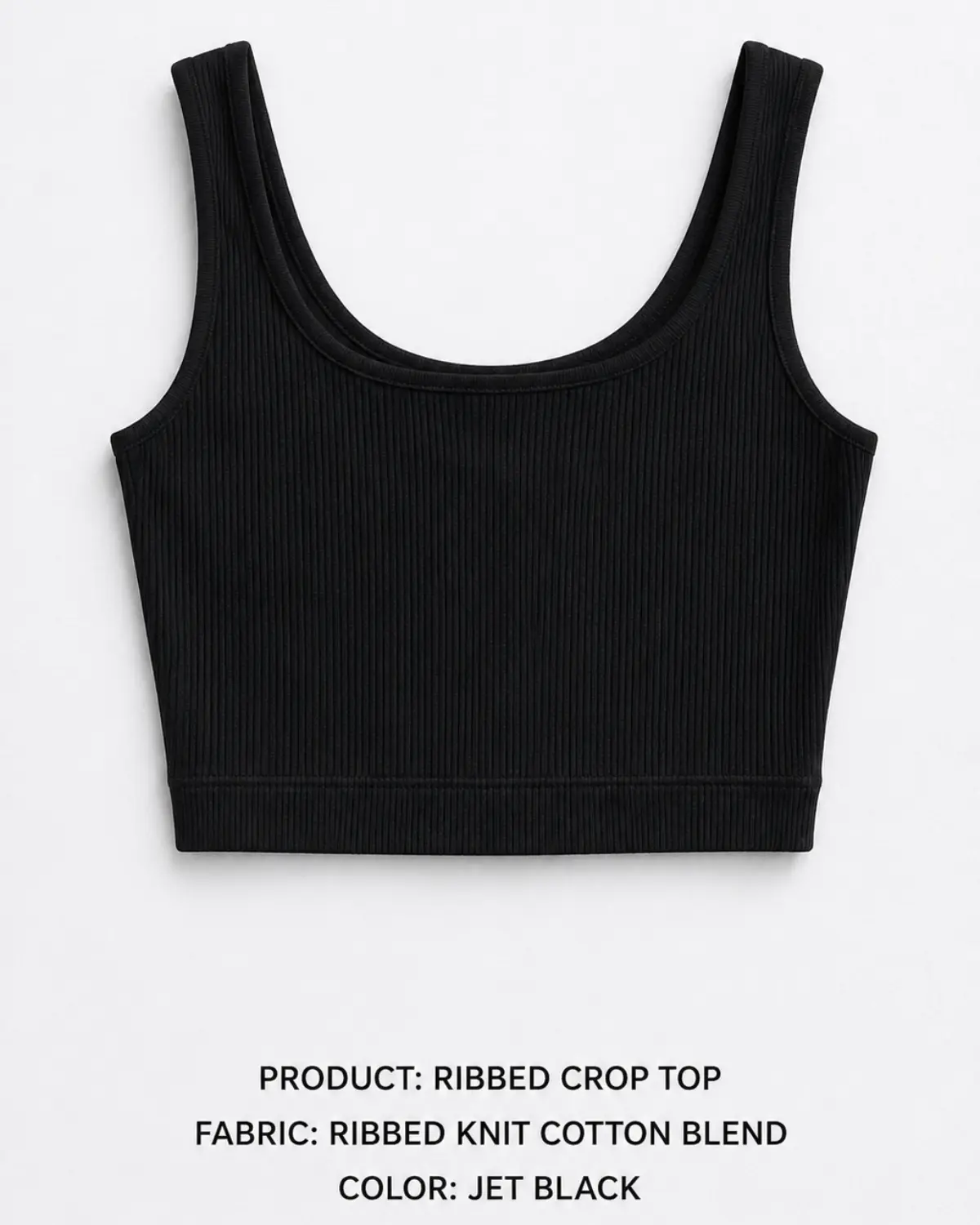 Women's Ribbed Slim Fit Square Neck Crop Top (Pack of 2) - Image 4