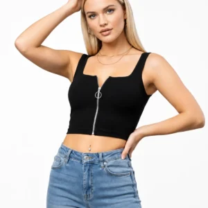 Crop Top -Zipper-top