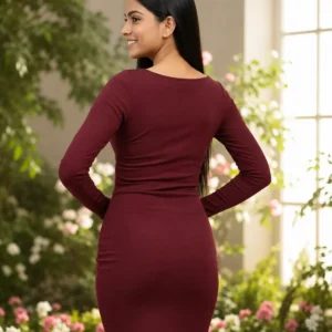 Alternative view of Women’s Bodycon Ribbed Mini Dress – Stretchy Slim Fit One Piece