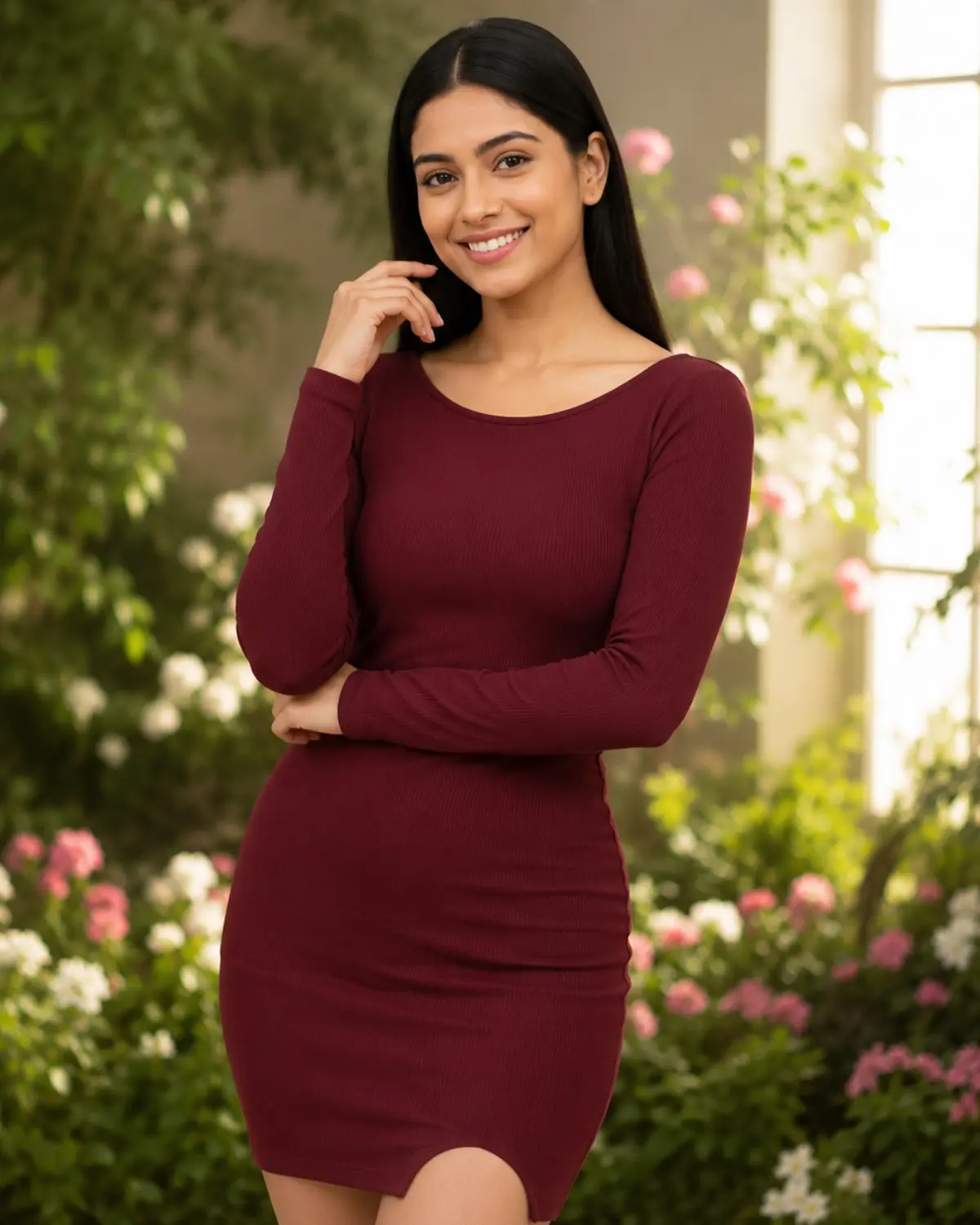 Women’s Bodycon Ribbed Mini Dress – Stretchy Slim Fit One Piece